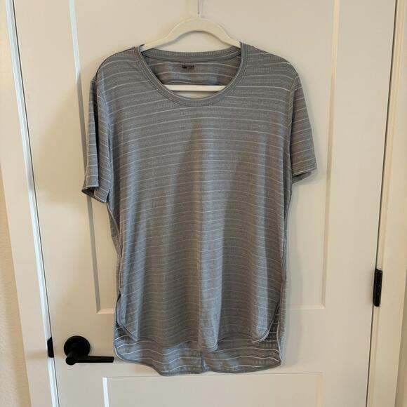Marmot Athletic Shirt Women's XL Gray Short Sleeve Open Back Hike Outdoor - Picture 1 of 7